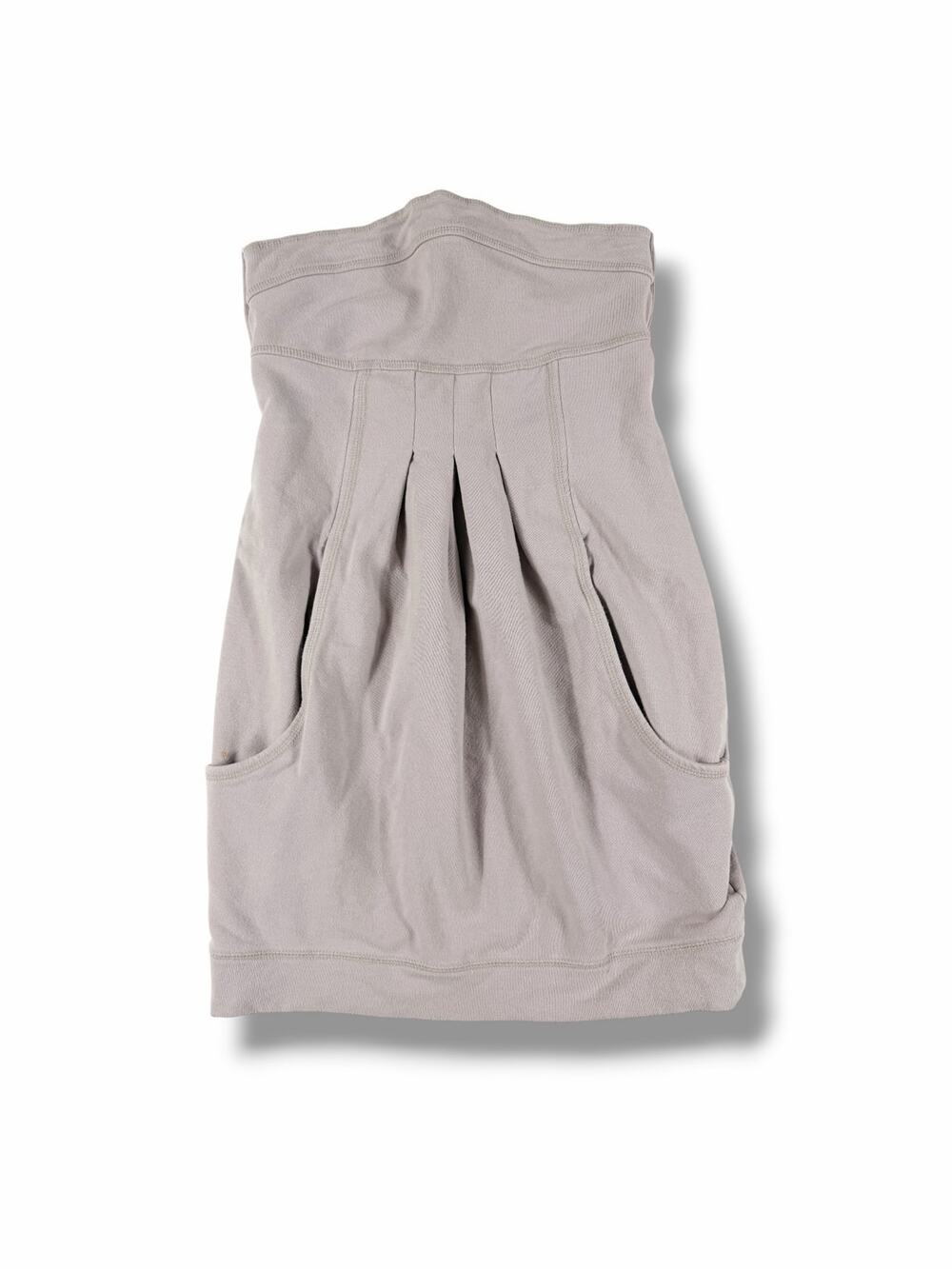 Moda International Strapless Pocket Sweatshirt Dress Gray Small